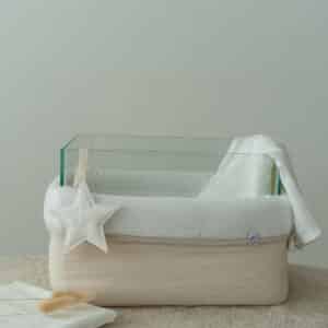 Watermethode met stoffen mandje - Puur - Maat Klein (30cm, inhoud 12 liter)